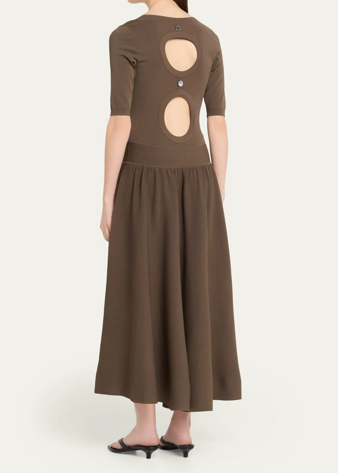 MARIA MCMANUSDouble Keyhole Knit Midi Dress