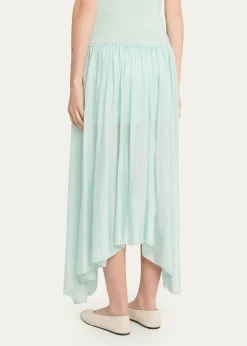 MARIA MCMANUSWave Sheer Knit Asymmetric Midi Skirt