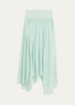 MARIA MCMANUSWave Sheer Knit Asymmetric Midi Skirt