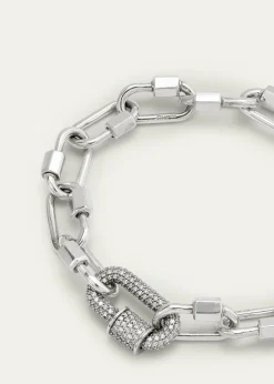 Marla AaronSterling Silver Babylock Bracelet with 14K White Gold All Stone Chubby Babylock