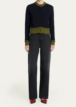 MarniWool-Blend Contrast-Trim Cardigan
