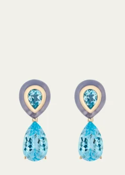 Mason and Books14K Adela Detachable Drop Earrings with Topaz and Chalcedony