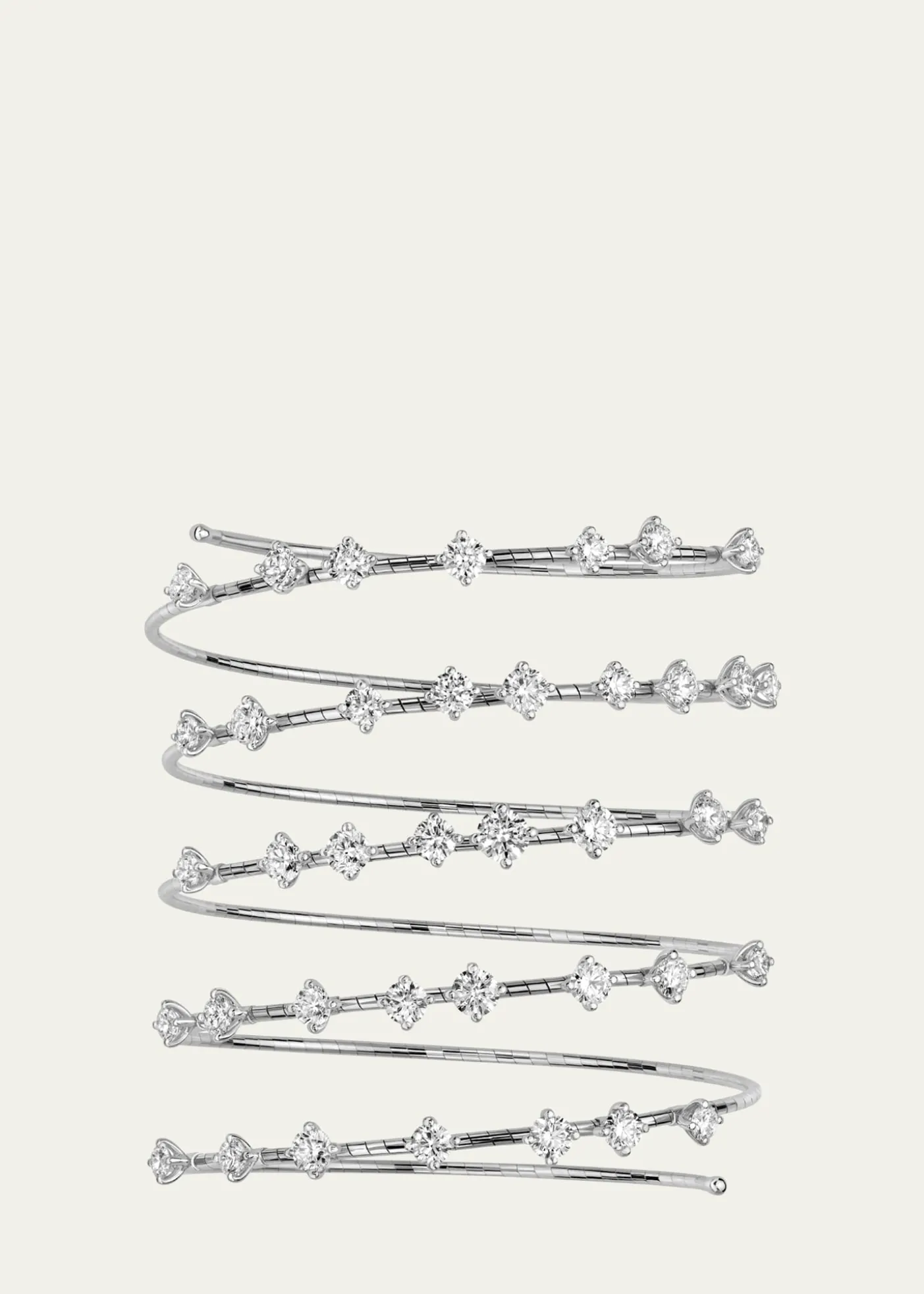 Mattia Cielo18K White Gold and Titanium Diamond Wrap Bracelet
