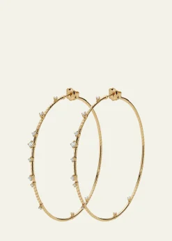 Mattia Cielo18K Yellow Gold Diamond Hoop Earrings, 6cm