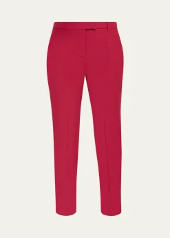 McQueenCertified Wool Mohair Slim-Leg Ankle Trousers