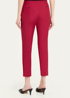McQueenCertified Wool Mohair Slim-Leg Ankle Trousers