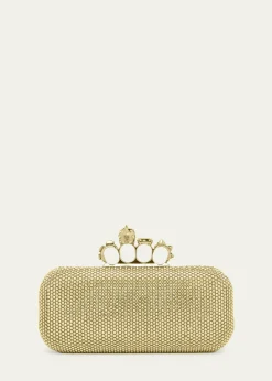 McQueenCrystal Leather Long Knuckle Clutch Bag
