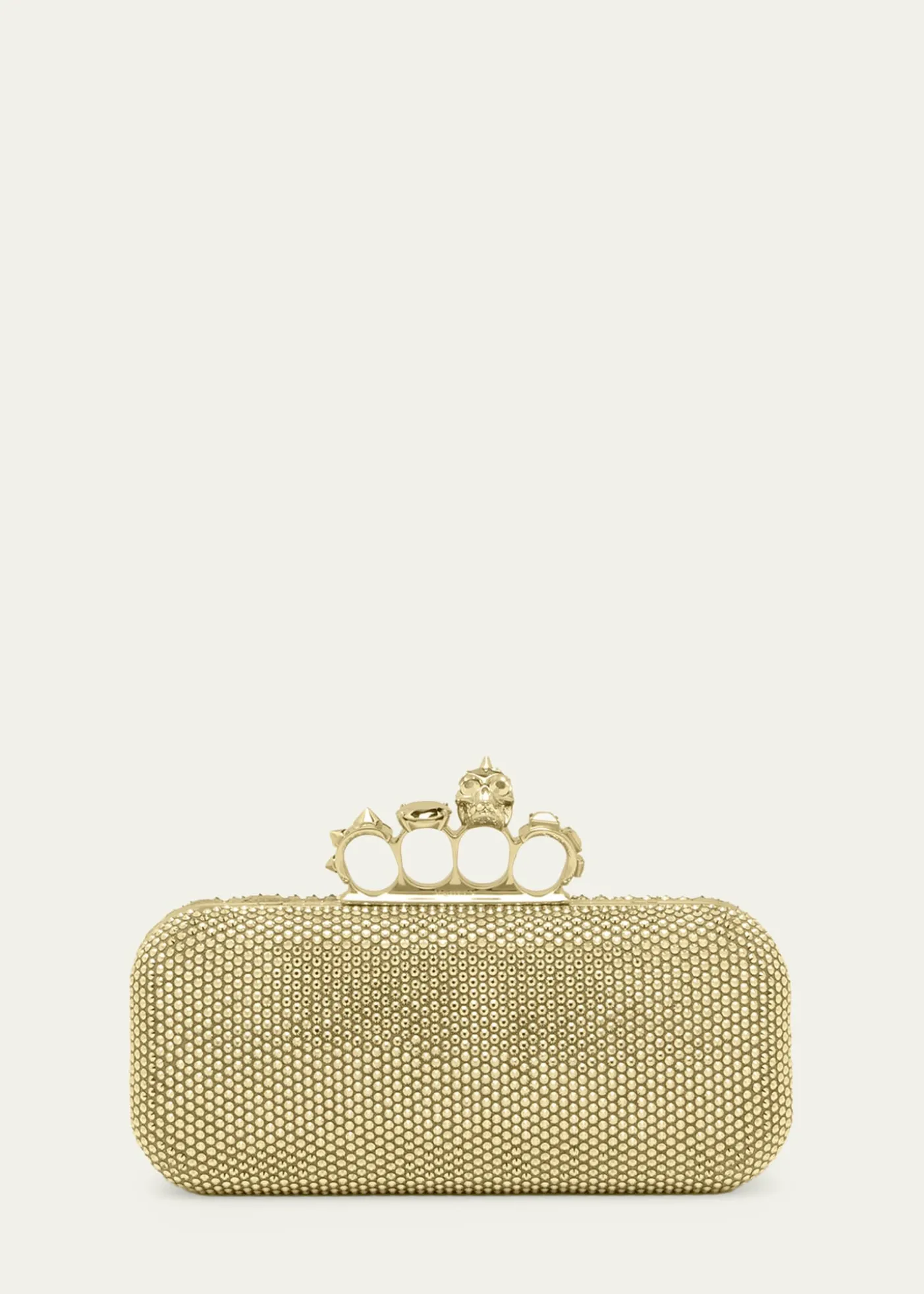 McQueenCrystal Leather Long Knuckle Clutch Bag