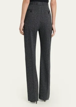McQueenHigh-Rise Pinstripe Straight-Leg Trousers