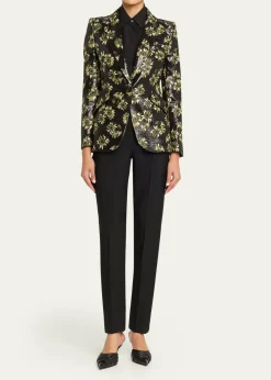 McQueenLacquered Sunflower Single-Breasted Jacket