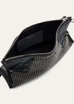McQueenManta Eyelet-Covered Leather Clutch Bag