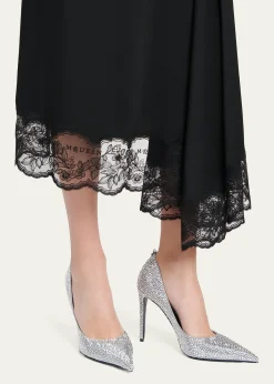 McQueen105mm Skull Embellished Leather Pumps