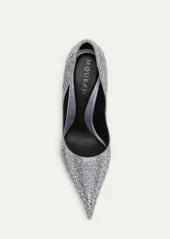 McQueen105mm Skull Embellished Leather Pumps