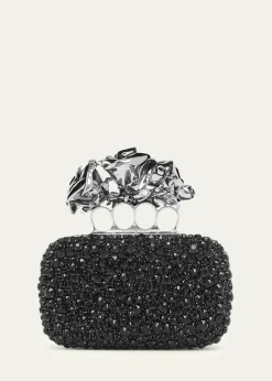 McQueenRose Sculptural Crystal-Encrusted Clutch Bag