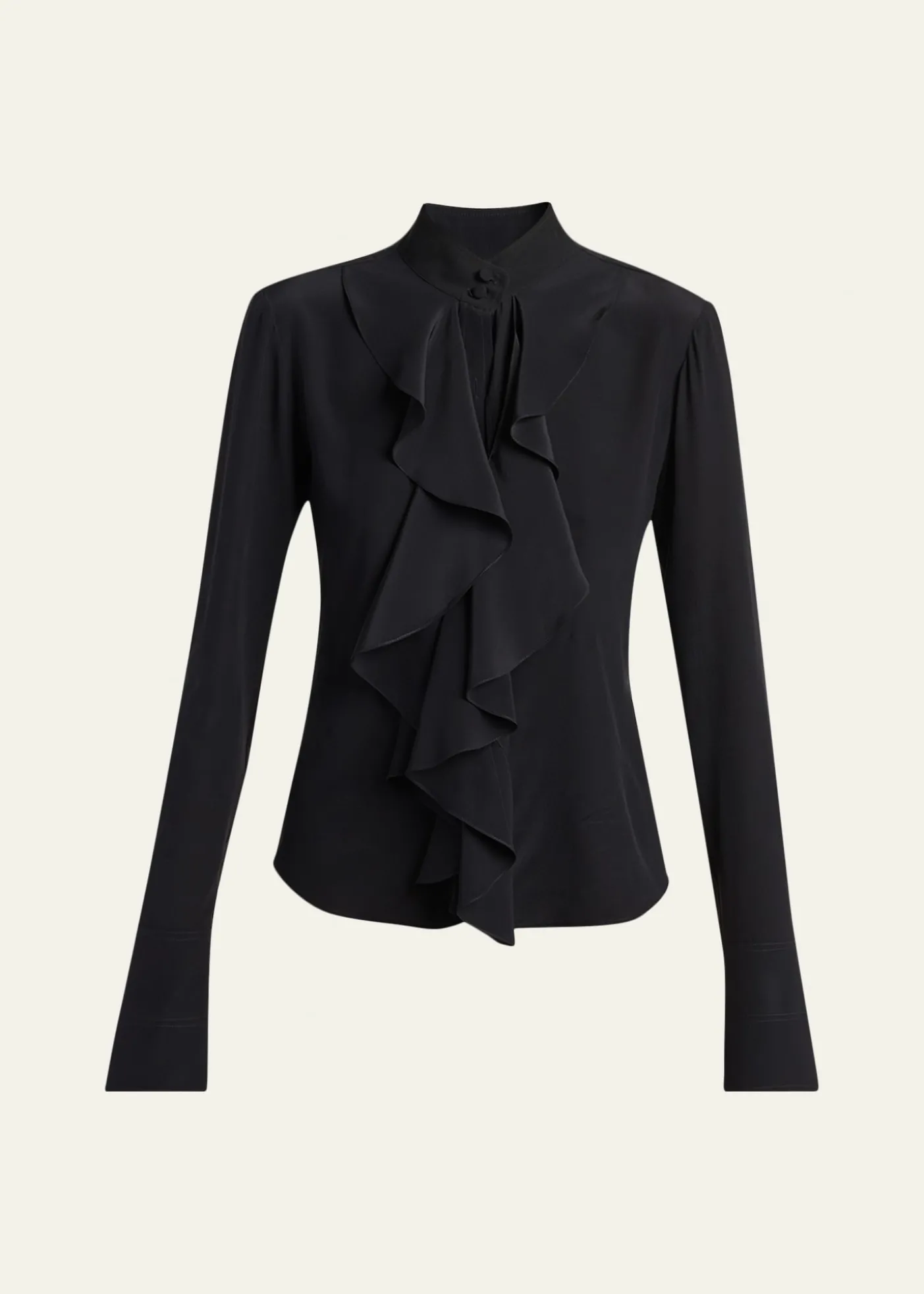 McQueenRuffle Crepe De Chine Shirt