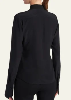 McQueenRuffle Crepe De Chine Shirt