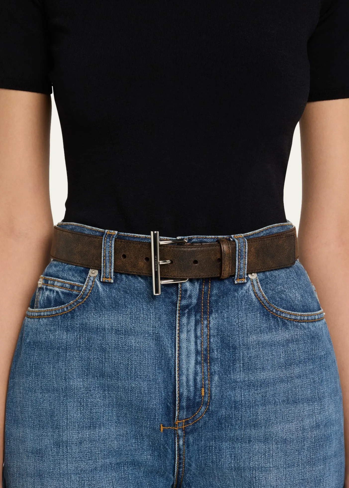 McQueenT-Bar Skinny Leather Belt