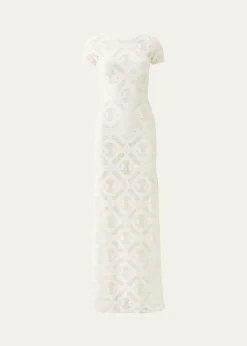 Melissa OdabashBriony Laser-Cut Maxi Dress