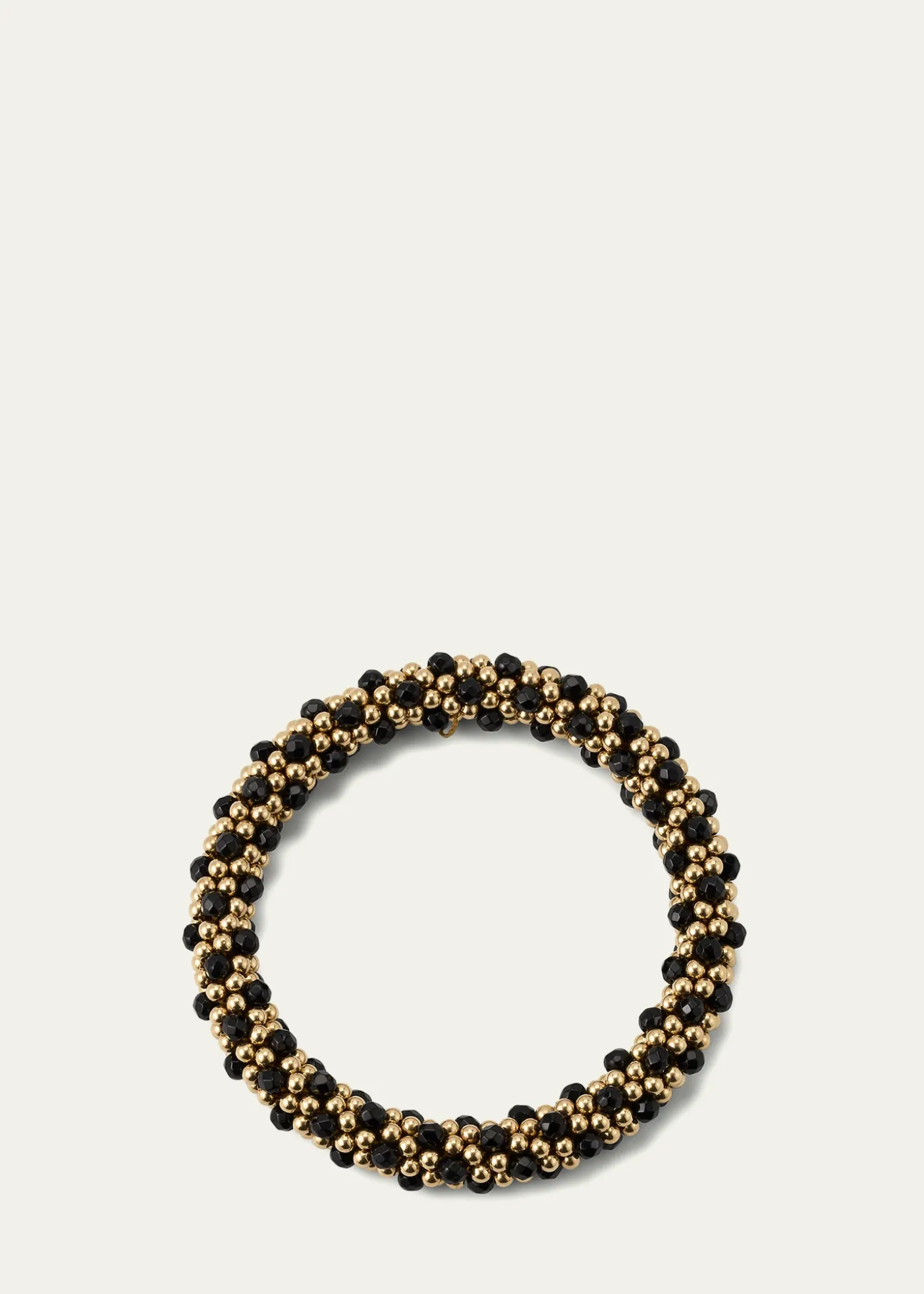 Meredith Frederick14k Gold and Black Onyx Bead Bracelet