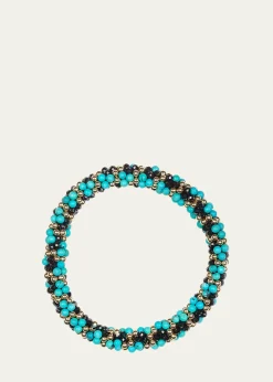 Meredith Frederick14K Yellow Gold Turquoise and Spinel Bracelet