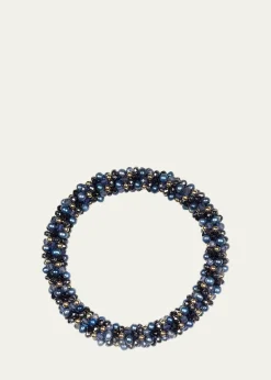 Meredith Frederick14K Yellow Gold, Iolite, Garnet, and Freshwater Pearl Bead Bracelet