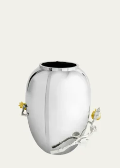 Michael Aram Pomegranate Silver & Gold Medium Vase with 24K Goldplate