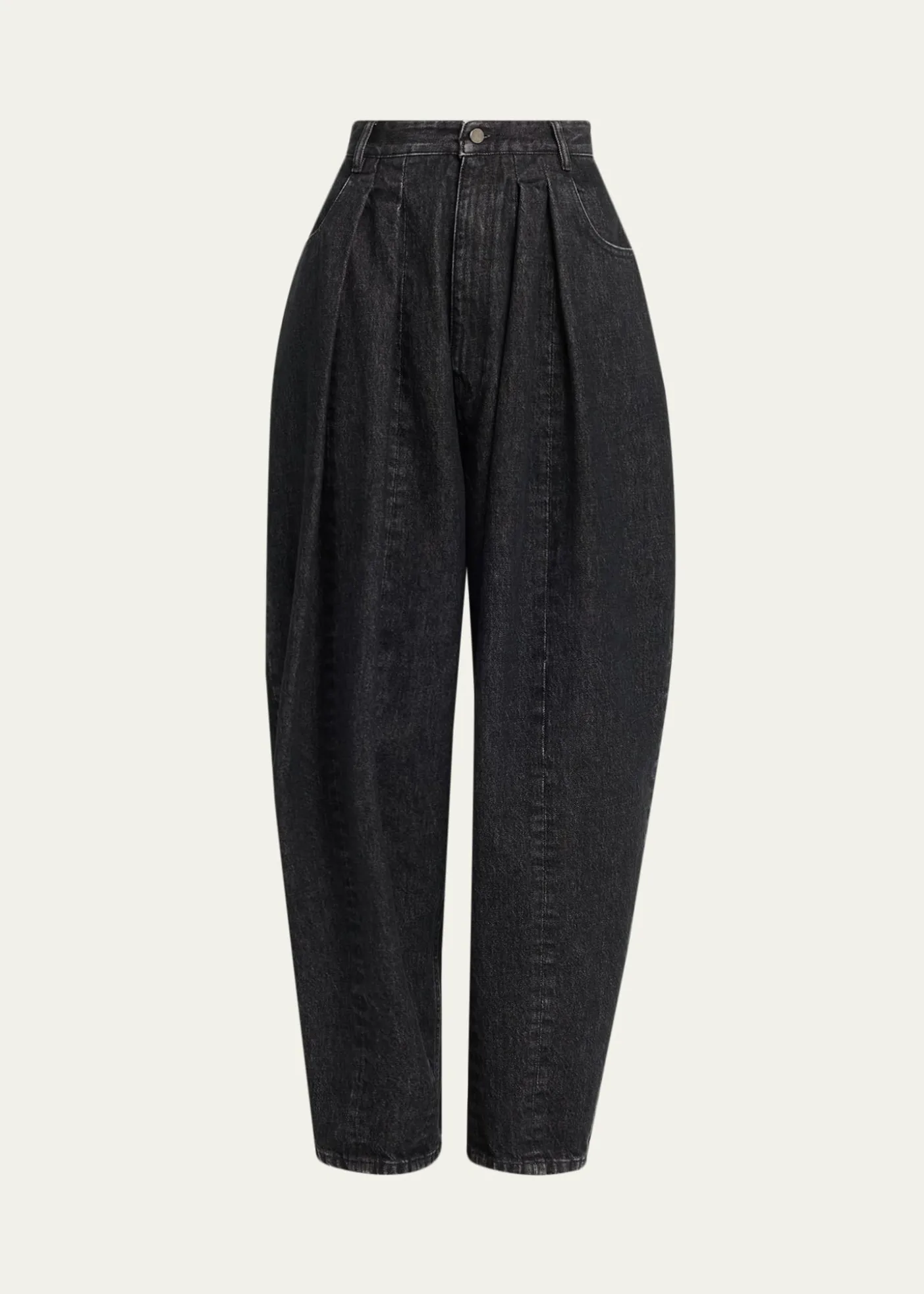Michael Kors CollectionCourtney Pleated Cotton Denim Barrel Jeans