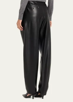Michael Kors CollectionDru Pleated Tapered Faux Leather Pants