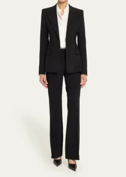 Michael Kors CollectionGeorgina One-Button Wool Blazer