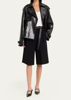 Michael Kors CollectionPleated Wide-Leg Bermuda Shorts