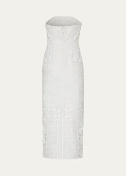 MillyKait Strapless Tile Lace Midi Dress
