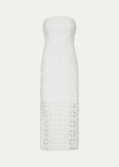 MillyKait Strapless Tile Lace Midi Dress