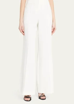 MillyNash High-Rise Wide-Leg Cady Pants