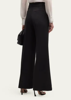 MillyNash High-Rise Wide-Leg Cady Pants
