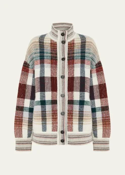 MissoniCheck Turtleneck Cardigan