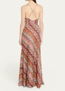 MissoniMulticolor Snake Chevron Sleeveless Gown