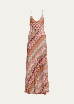 MissoniMulticolor Snake Chevron Sleeveless Gown