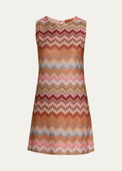 MissoniMulticolor Snake Chevron Sleeveless Mini Dress
