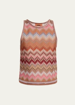 MissoniMulticolor Snake Chevron Knit Tank Top