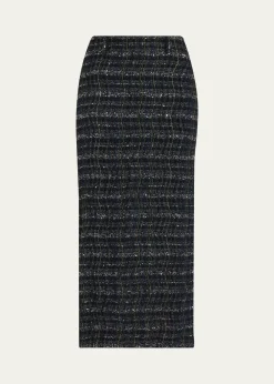 MissoniPaillette Wavy Check Tweed Midi Skirt