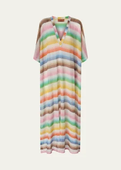MissoniZig Zag V-Neck Maxi Beach Dress