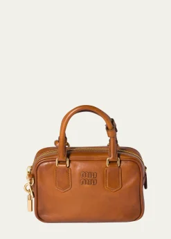 Miu MiuArcadie Aged Leather Top-Handle Bag
