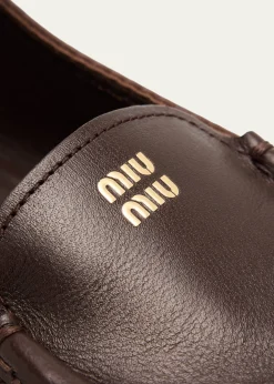 Miu MiuLeather Mary Jane Loafers