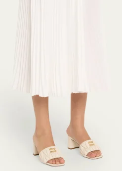 Miu MiuQuilted Leather Mule Sandals