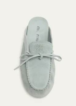 Miu MiuSabot Suede Moccasin Mules