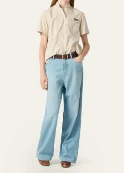 Miu MiuStonewashed Wide-Leg Jeans