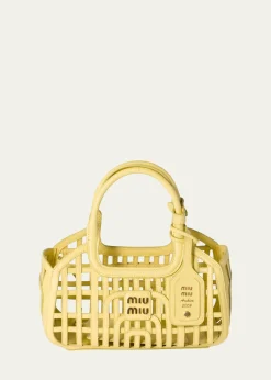 Miu MiuWoven Leather Top-Handle Bag
