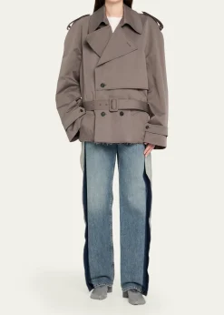 MM6 Maison MargielaBoxy Trench-Style Sports Jacket