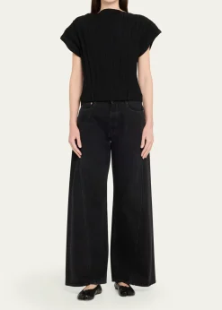 MM6 Maison MargielaHigh-Neck Wide Ribbed Top
