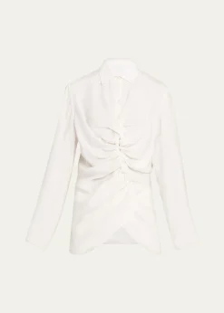 MM6 Maison MargielaLong-Sleeve Drawstring Shirt